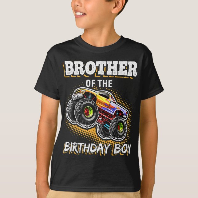 T-shirt Brother of the Birthday Boy Monster Truck Birthday (Devant)