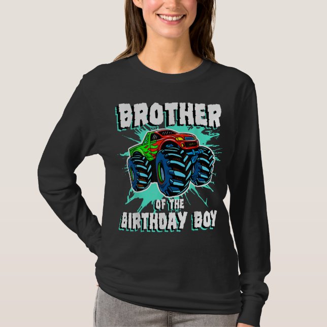 T-shirt Brother of the Birthday Boy Monster Truck Birthday (Devant)