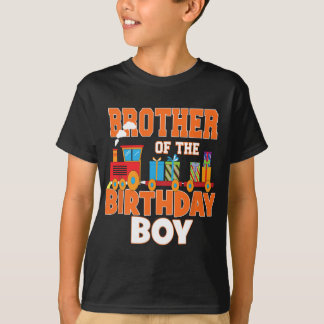 T-shirt Brother Of The Birthday Boy Train Lover B-day Part
