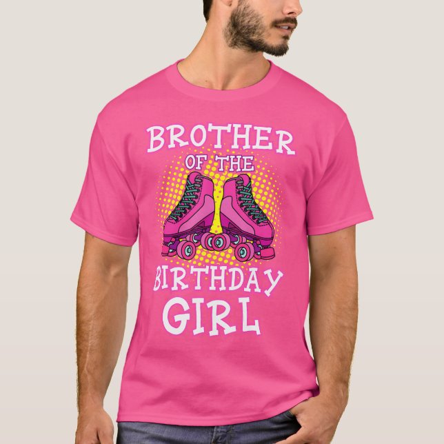 T-shirt Brother Of The Birthday Girl Roller Skates Bday Sk (Devant)