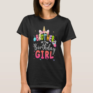 T-shirt Brother Of The Birthday Girl Unicorn Girls Family 