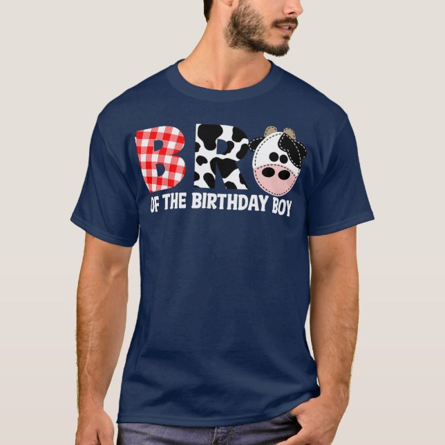 T-shirt Brother of the Birthday pour Boy Cow Farm Annivers (Devant)