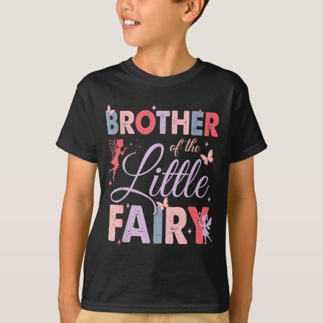 T-shirt Brother Of The Little Fairy Birthday Girl Family M (Devant)