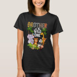 T-shirt Brother Of The Wild One Birthday Safari Jungle Zoo<br><div class="desc">Brother Of The Wild One Birthday Safari Jungle Zoo Anniversaire</div>