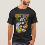 T-shirt Brother Of The Wild One Birthday Safari Jungle Zoo<br><div class="desc">Brother Of The Wild One Birthday Safari Jungle Zoo Anniversaire</div>