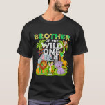 T-shirt Brother Of The Wild One Birthday Zoo Animal Safari<br><div class="desc">Brother Of The Wild One Birthday Zoo Animal Safari Jungle T Shirt</div>
