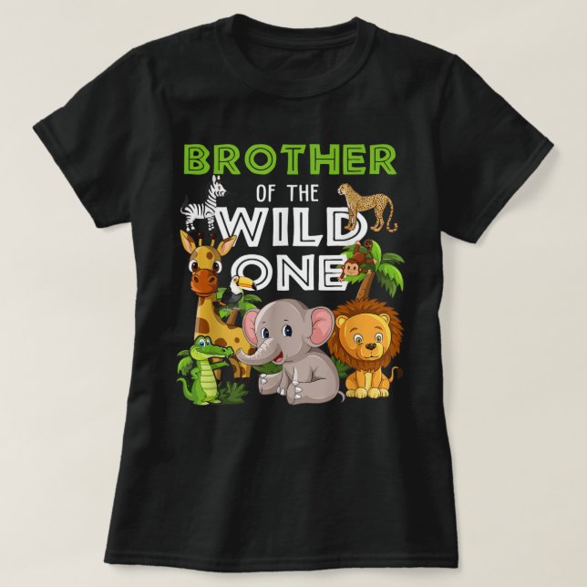 T-shirt Brother of the Wild One Zoo Birthday Safari Jungle (Design devant)