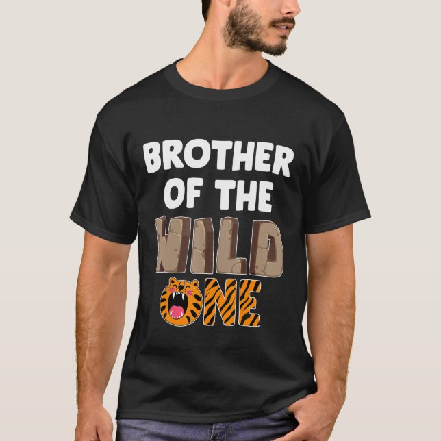 T-shirt Brother Of The Wild One Zoo Thème 1er Anniversaire (Devant)