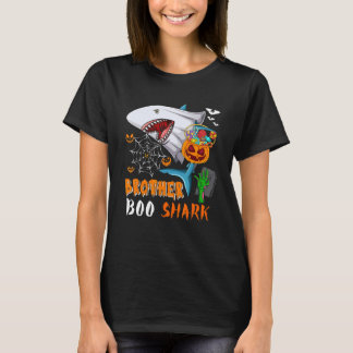 T-shirt Brother Shark Boo Halloween Shark Boo Ghost Candie