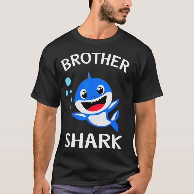 T-shirt Brother Shark Cadeau mignon bébé requin design fam (Devant)