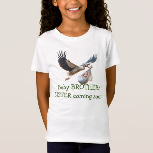 T-Shirt Brother/ soeur faire-part de naissance de la cigog