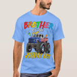 T-shirt Brother The Birthday Garçon Monster Camion Anniver<br><div class="desc">Brother The Birthday Boy Monster Truck Anniversaire Flag.</div>