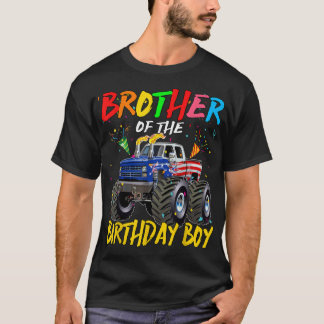 T-shirt Brother The Birthday Garçon Monster Camion Anniver