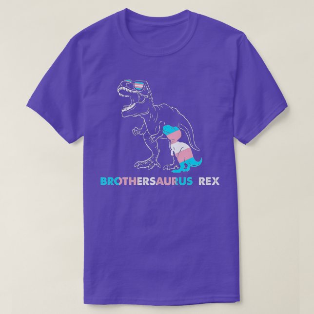 T-shirt Brothersaurus Rex T Rex Transgender Day Of Visibil (Design devant)