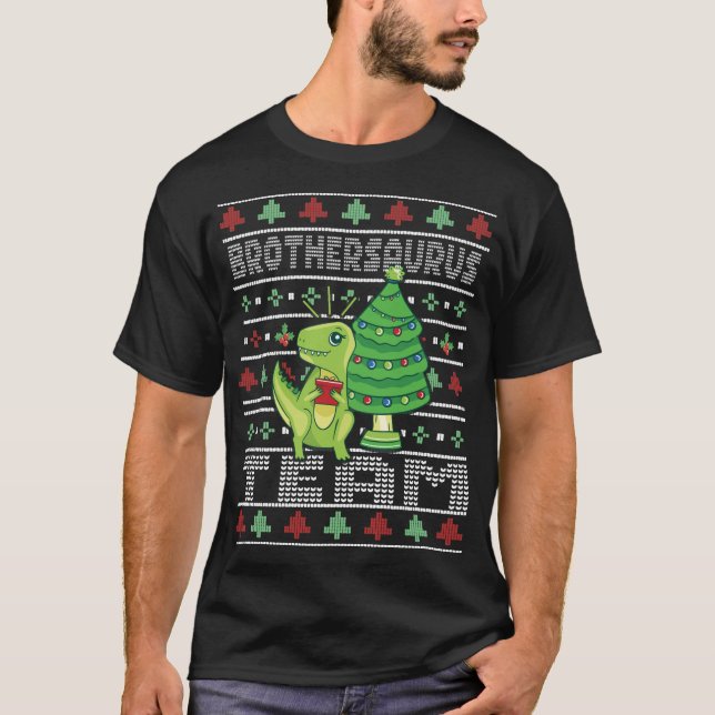 T-shirt brothersaurus Vilain Chandail de Noël (Devant)