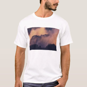 T-shirt Brouillard hivernal dans la vallée au coucher du s