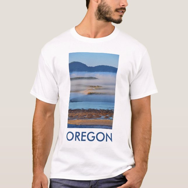 T-shirt Brouillard matinal sur la baie de Netarts, OR (Devant)