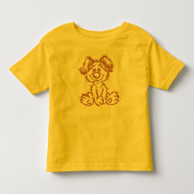 T-shirt brouillé de chiot pour des enfants en bas (Devant)