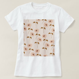 T-shirt Brown Beige Retro Y2K Hippie Motif de tournesol