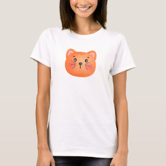 T-shirt Brown Cat Cute Face