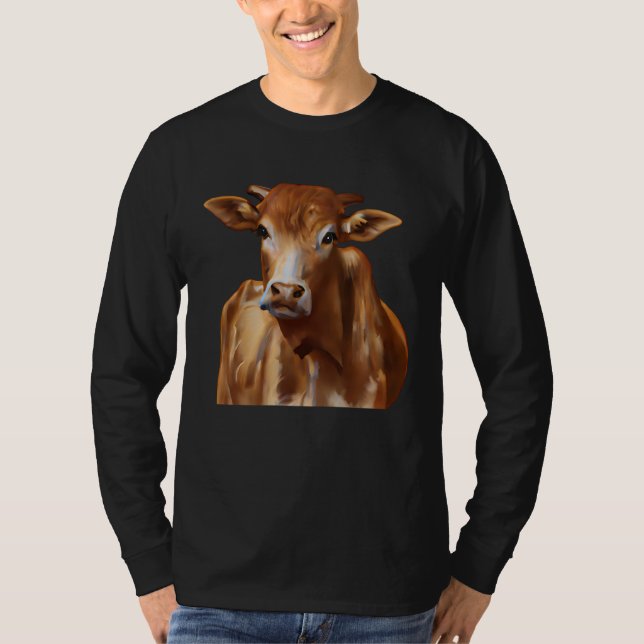 T-shirt Brown Cattle Cow (Devant)