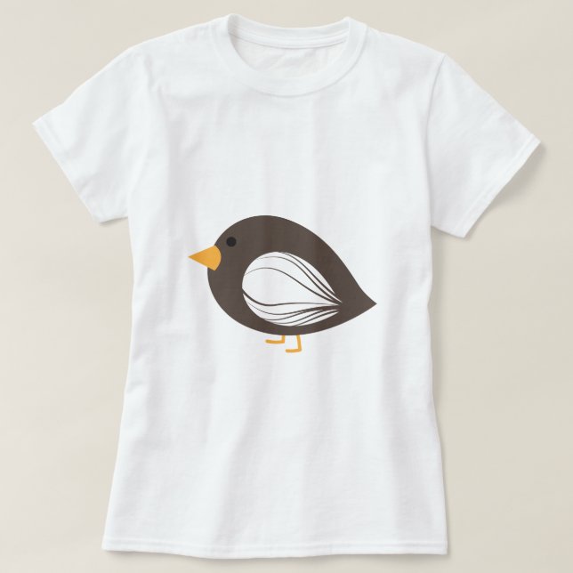 T-shirt Brown coloré d'oiseaux curieux (Design devant)
