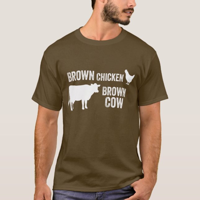 T-shirt Brown de vache à brun de poulet (Devant)
