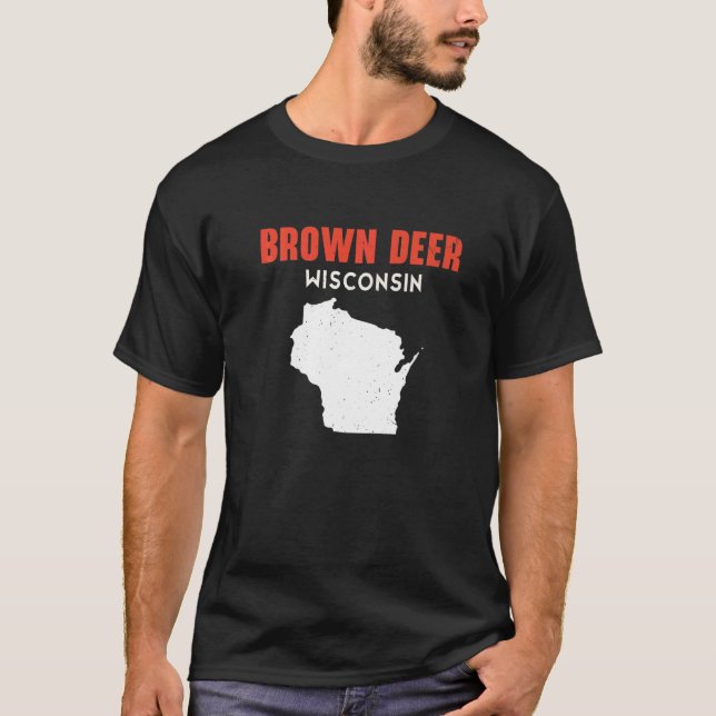 T-shirt Brown Deer USA State America Travel Montanan Helen (Devant)