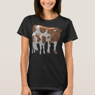 T-shirt Brown et blanche Guernsey Vache et mignonne Vachet