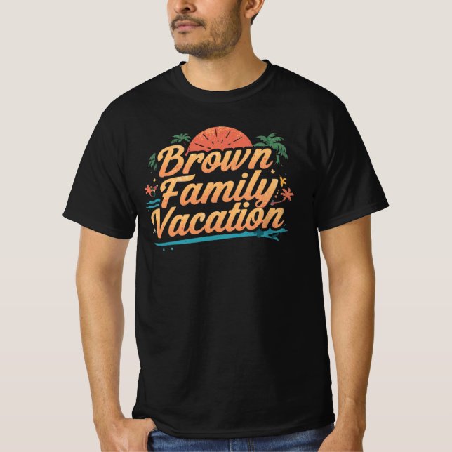 T-shirt Brown Family Vacation Personalized Scenic Travel (Devant)