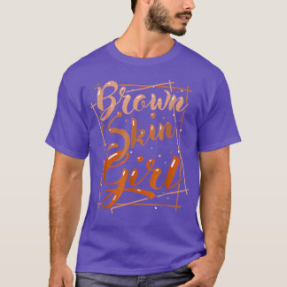 T-shirt Brown fille de peau Melanin noir Reine magique Jun