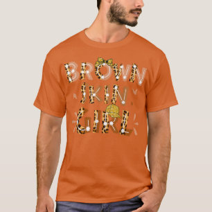 T-shirt Brown fille de peau Melanin noir Reine magique Jun
