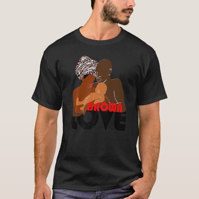 T-shirt Brown Love Black Love Premium (Devant)
