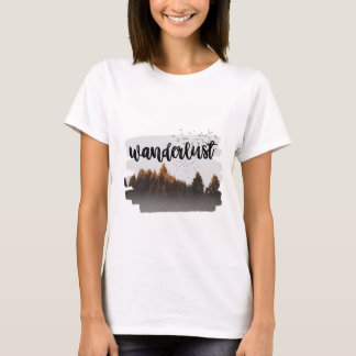 T-shirt Brown minimaliste Wanderlust Mountains