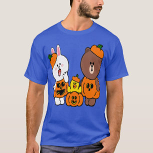 T-shirt Brown ours cony lapin lapin canard citrouilles