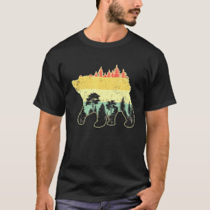 T-shirt Brown Ours Faune Animale Nature Forêt Retro Bea