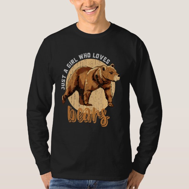 T-shirt Brown Ours Girls Femmes Forêt Animal Faune Bea (Devant)