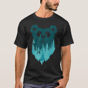 T-shirt Brown Ours Nature Forêt Arbres Faune Animal B