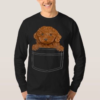 T-shirt Brown Poodle Dog In Pocket Dog