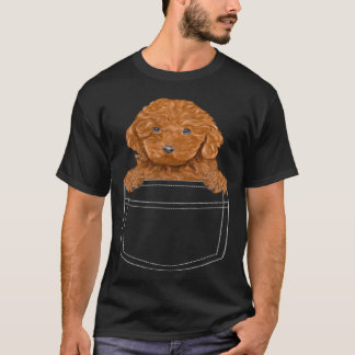 T-shirt Brown Poodle Dog In Pocket  Dog