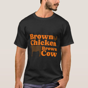 T-shirt Brown poulet Vache Brown Retro Musique Bow Chicka