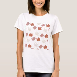 T-shirt Brown rouge automne Floral Feuille Y2K Motif