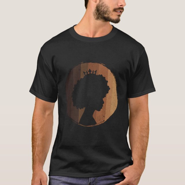 T-shirt Brown skin Queen Melanin Dream Big Queen Natural A (Devant)
