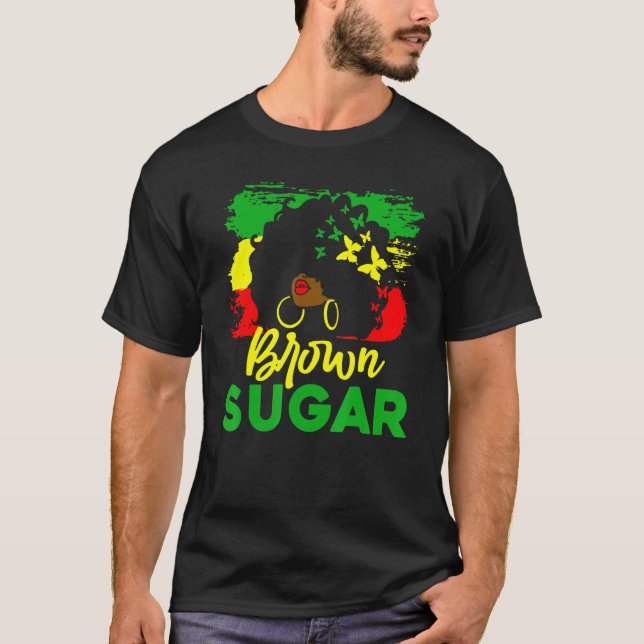 T-shirt Brown Sugar Black Girl African Pride Black History (Devant)