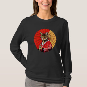 T-shirt Brown Tabby Cat Geisha Funny Pet Kimono