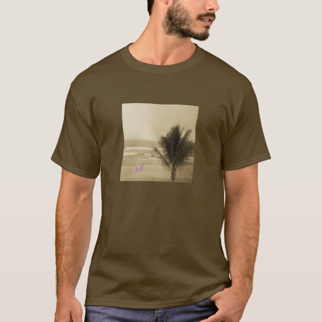 T-shirt Brown Vintage Beach (Devant)