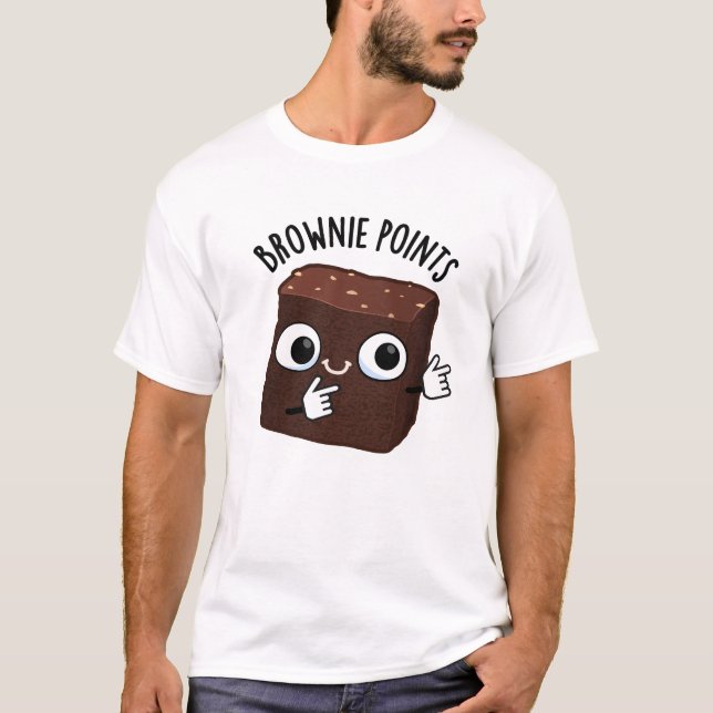 T-shirt Brownie Points Funny Snack Pun  (Devant)