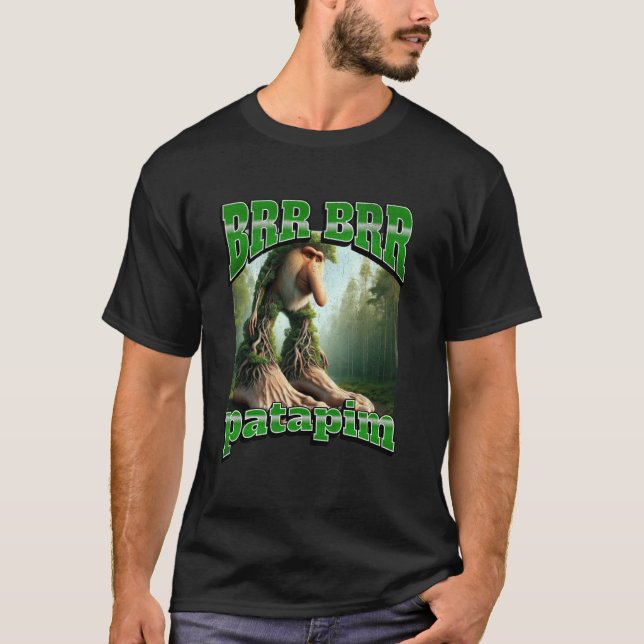 T-shirt Brr Brr Patapim Drôle Italien Brainrot Meme Graphi (Devant)