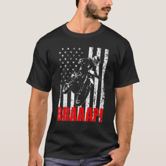 T-shirt Brraaap Dirt Bike Drapeau Américain Motocross Bike