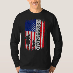 T-shirt Brraaap Papa Drapeau Américain Dirt Vélo Motocross
